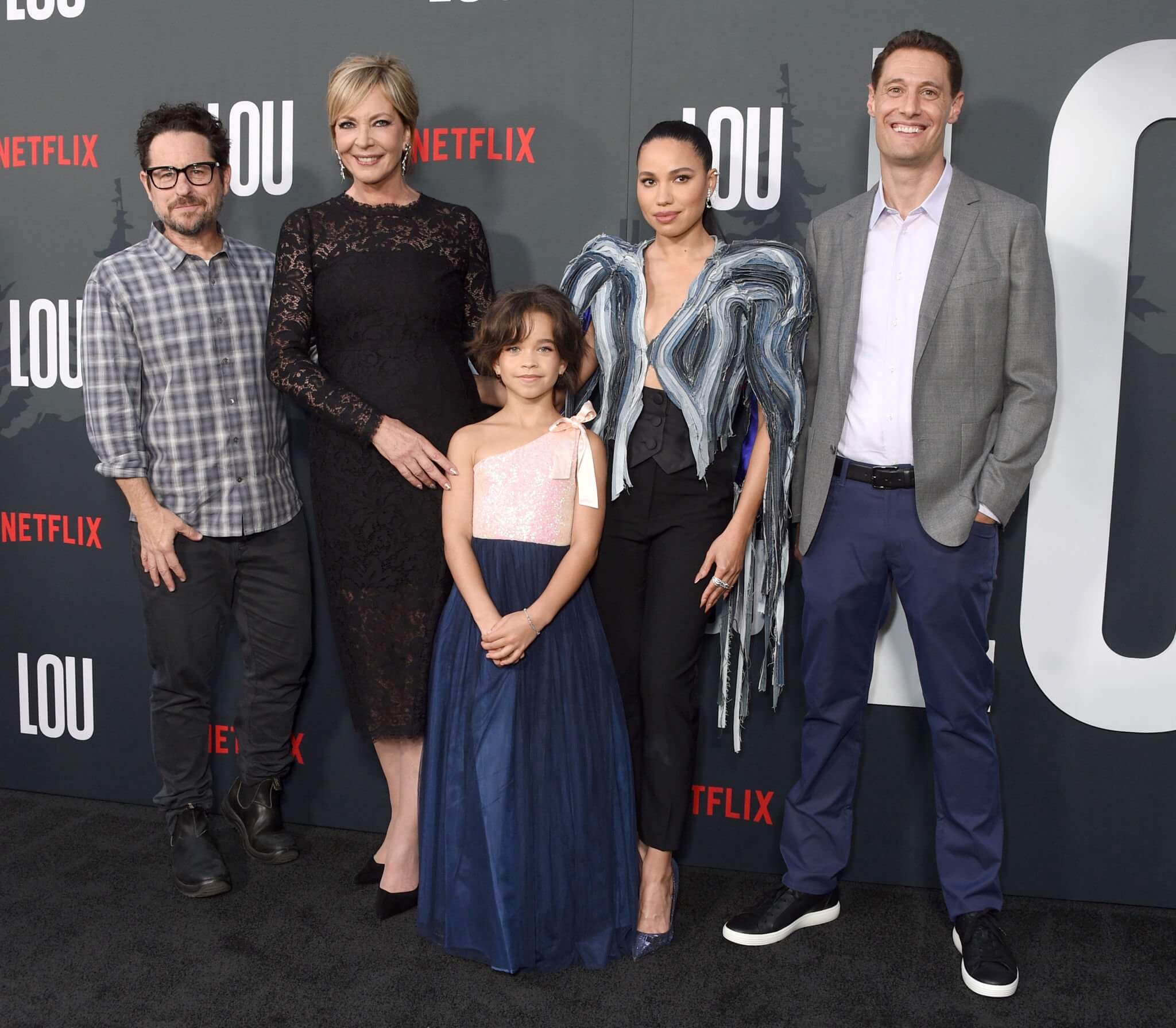 JJ Abrams, Allison Janney, Ridley Asha Bateman, Jurnee Smollett, and Jon Cohen attend the premiere of Netflix's "Lou" at TUDUM Theater on September 15, 2022 in Hollywood, California.