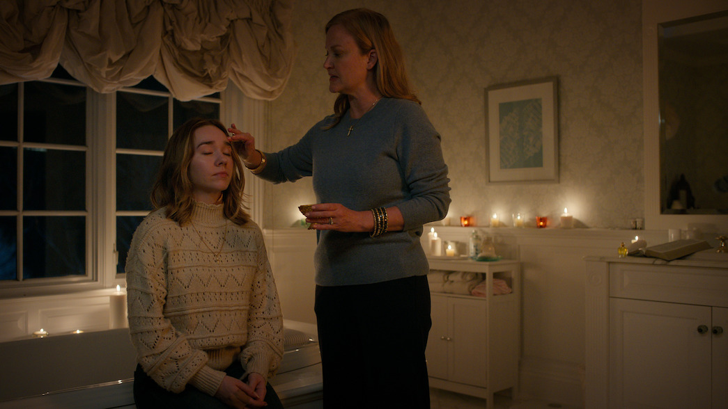 Holly Taylor as Angelina Meyer (left) in Manifest.