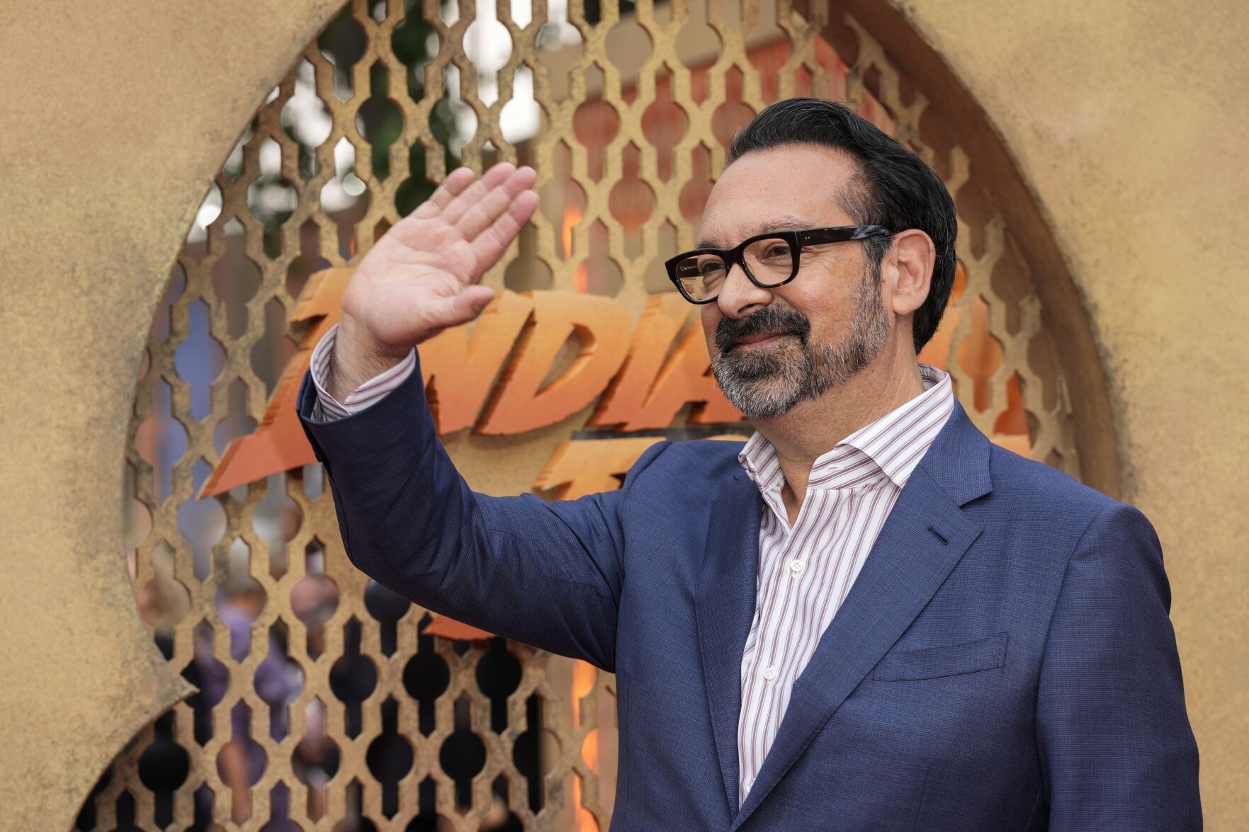 Director James Mangold poses for photographers upon arrival at the premiere of the film 'Indiana Jones and the Dial of Destiny' on Monday, June 26, 2023 in London.