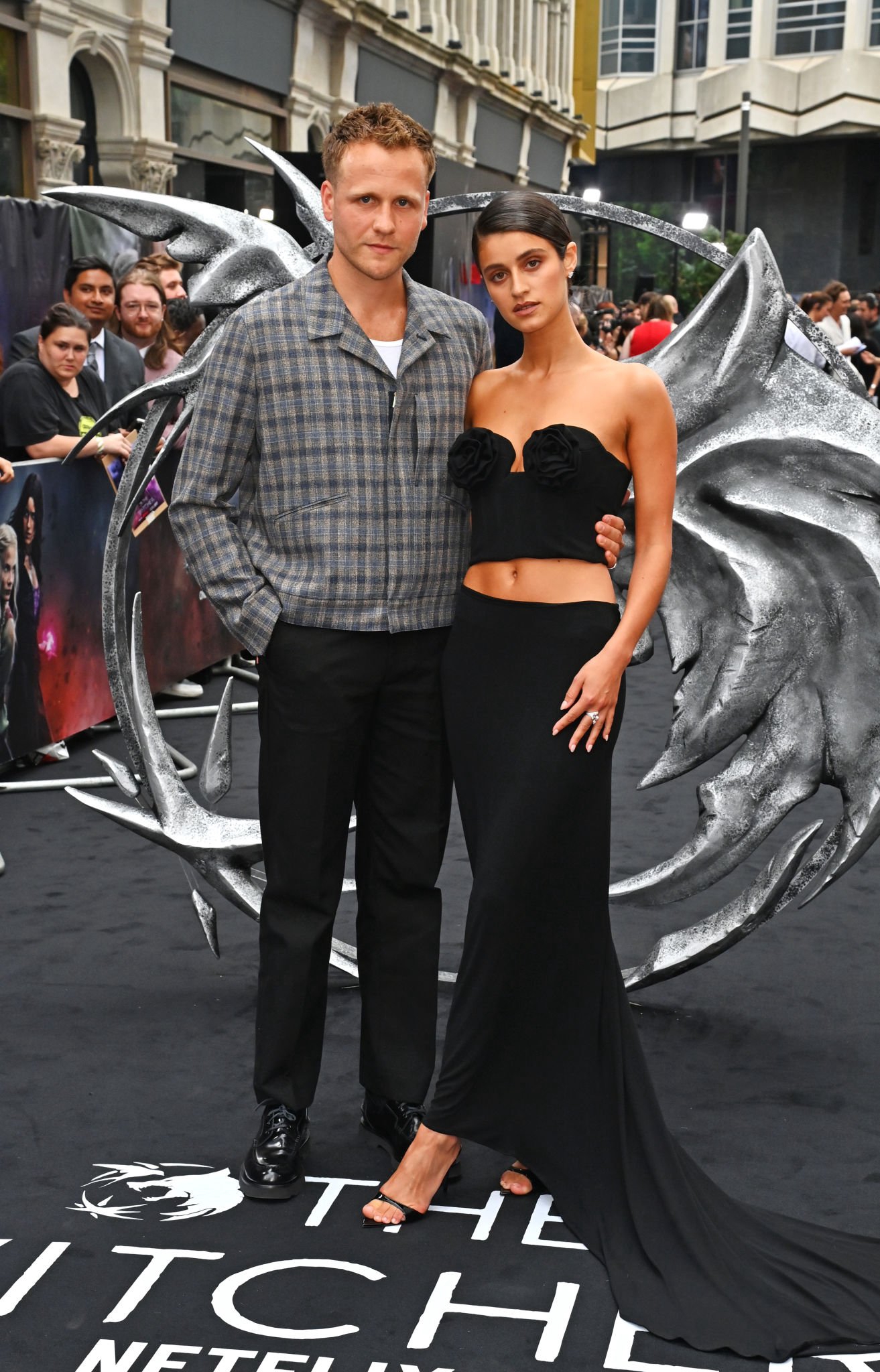 Josh Dylan and Anya Chalotra attend the season 3 premiere of "The Witcher" at Outernet London on June 28, 2023 in London, England. 