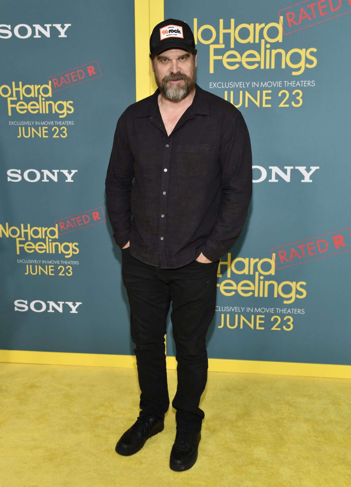 David Harbour attends the premiere for "No Hard Feelings" at AMC Lincoln Square on Tuesday, June 20, 2023, in New York.