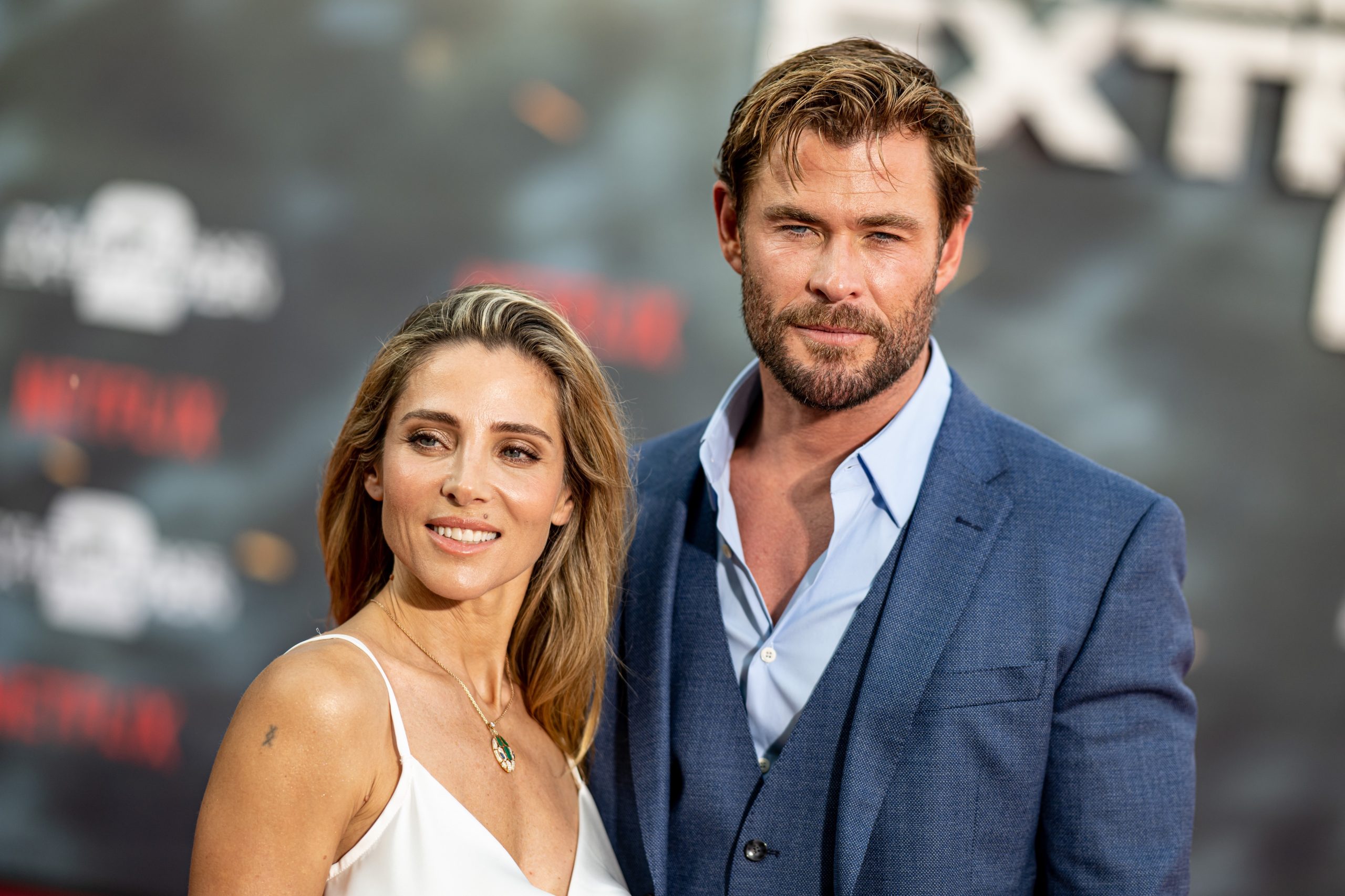 Chris Hemsworth, actor, and his wife Elsa Pataky, actress, arrive at a special screening of the movie "Tyler Rake: Extraction 2." The action film "Tyler Rake: Extraction 2" will be made available via Netflix starting June 16, 2023.