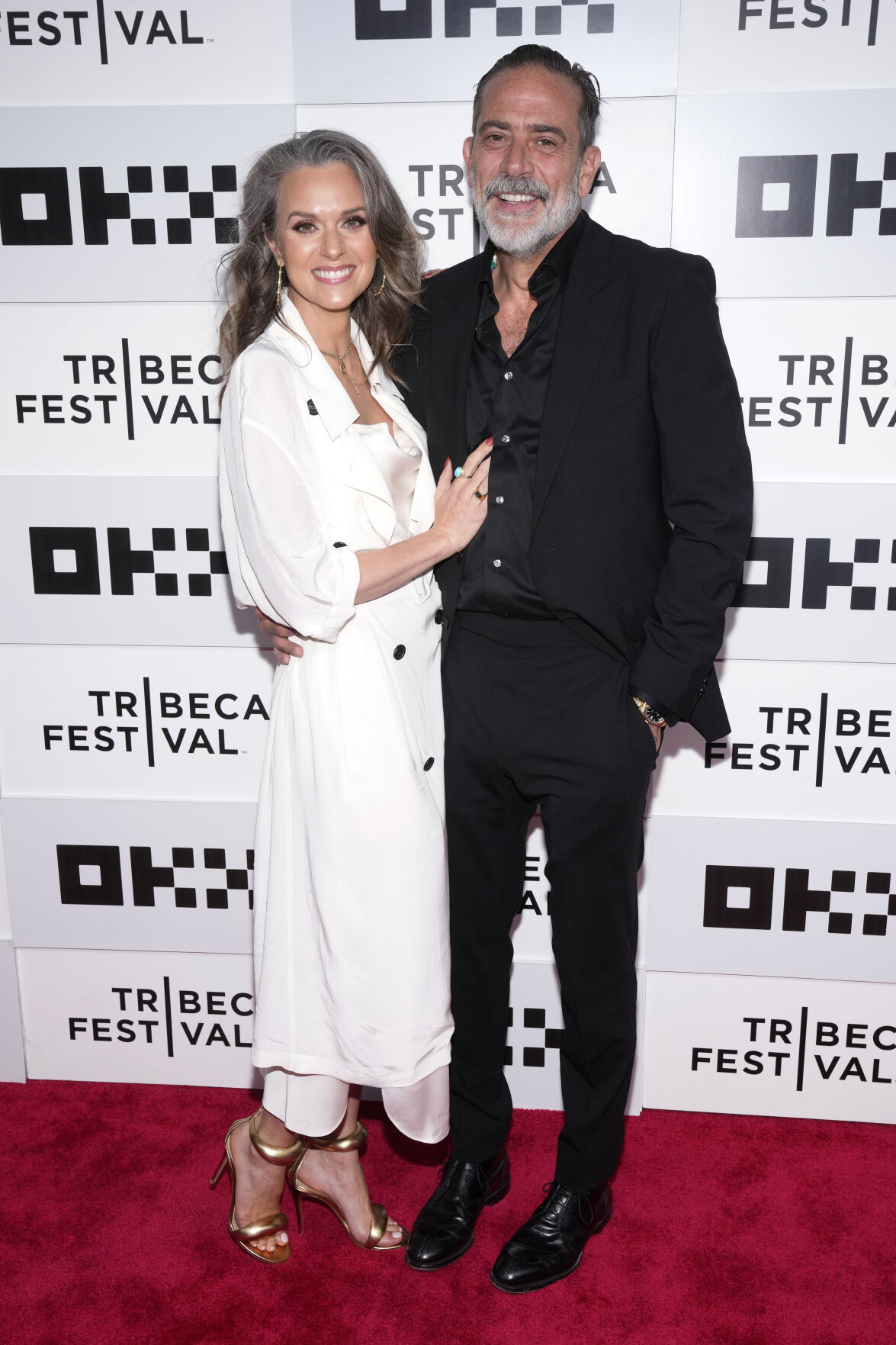 Hilarie Burton Morgan and Jeffrey Dean Morgan attend the premiere of "The Walking Dead: Dead City" at the BMCC Tribeca Performing Arts Center during the Tribeca Festival on Tuesday, June 13, 2023, in New York.