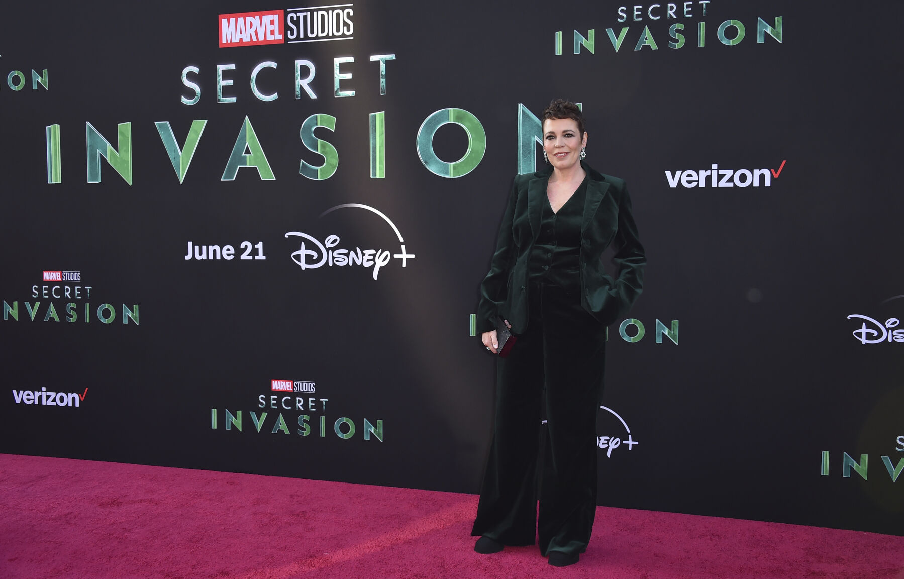 Olivia Colman arrives for a special screening of Marvel Studios' upcoming "Secret Invasion" at El Capitan Theatre in Hollywood, California, on June 13, 2023.