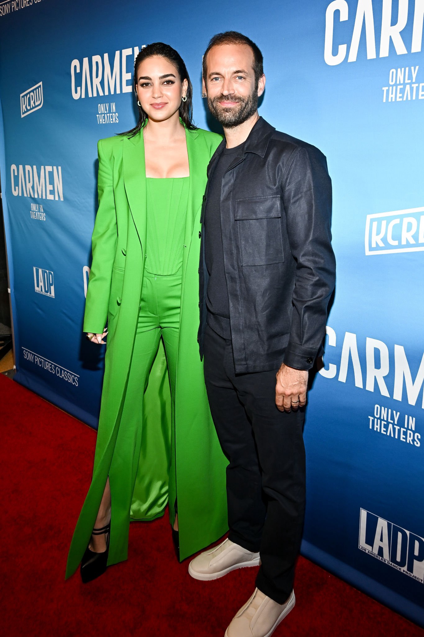 Melissa Barrera and Benjamin Millepied attends the Premiere Screening Of Sony Pictures Classics "Carmen"