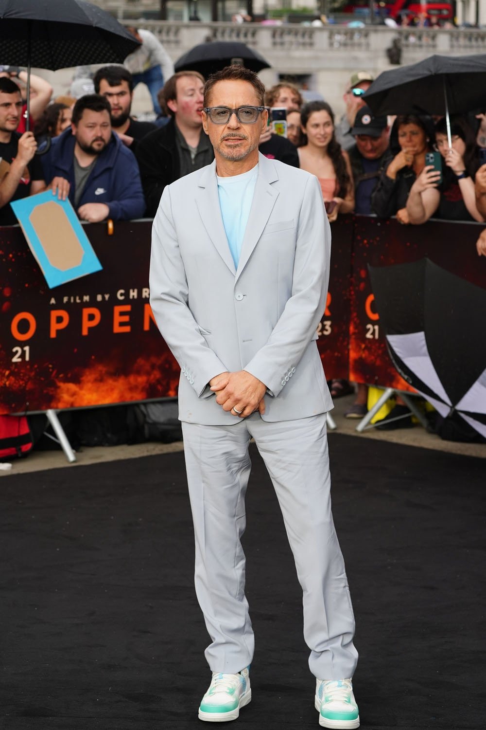 Robert Downey Jr. at the photo call for the film 'Oppenheimer' on Wednesday, July 12, 2023 in London.