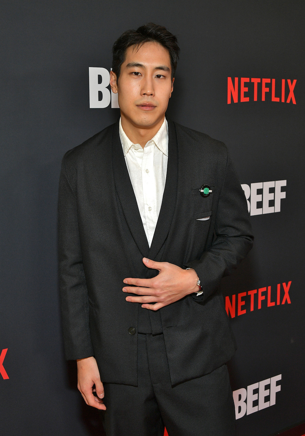 Young Mazino at the Los Angeles Premiere of Netflix's "BEEF" on March 30, 2023 in Hollywood, California.