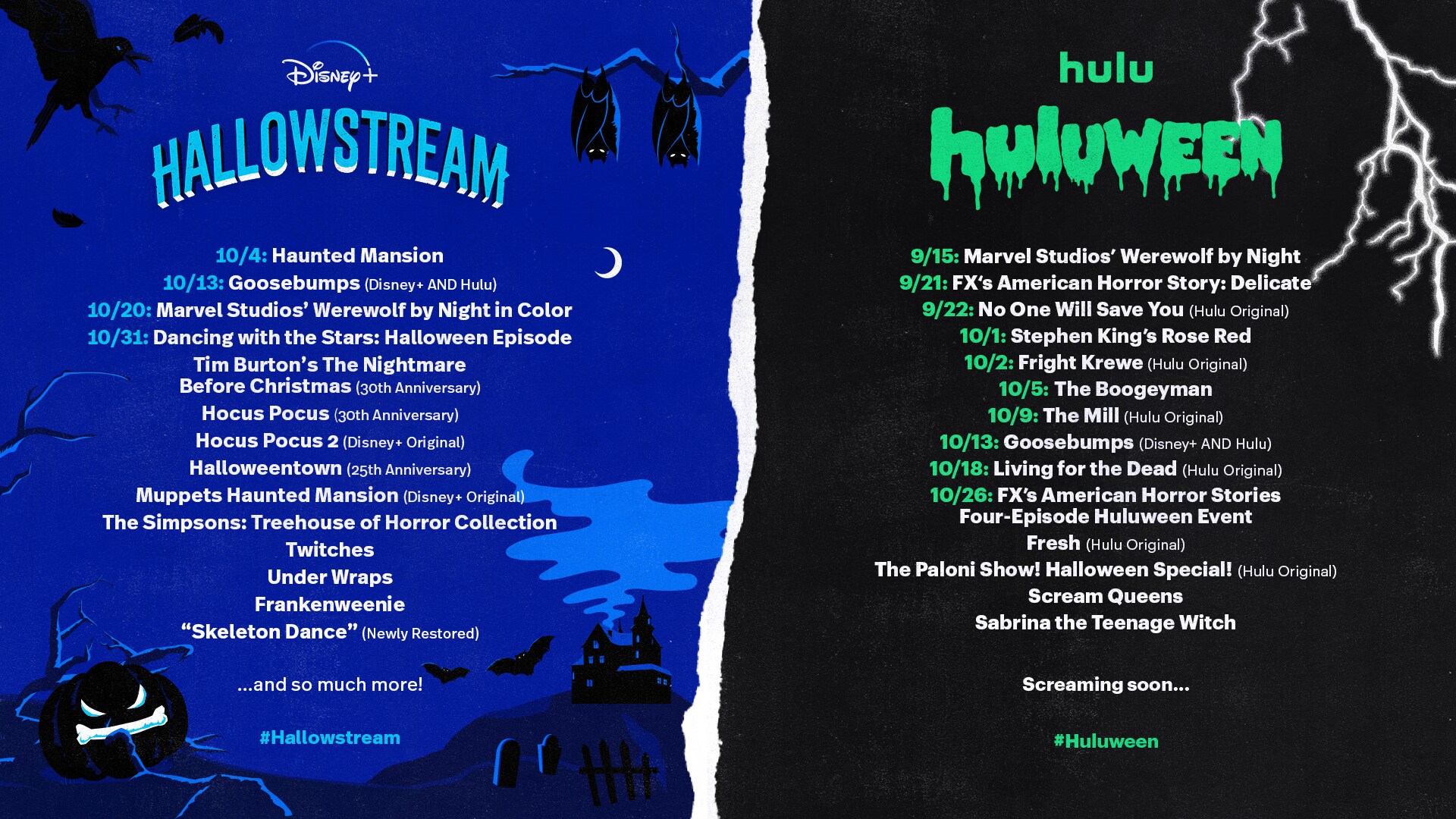 Hulu’s Huluween and Disney+’s Hallowstream Line-Up
